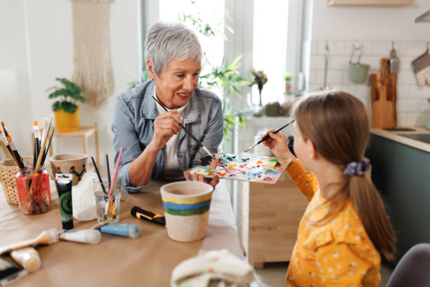 Grandma and granddaughter enjoying a special family session